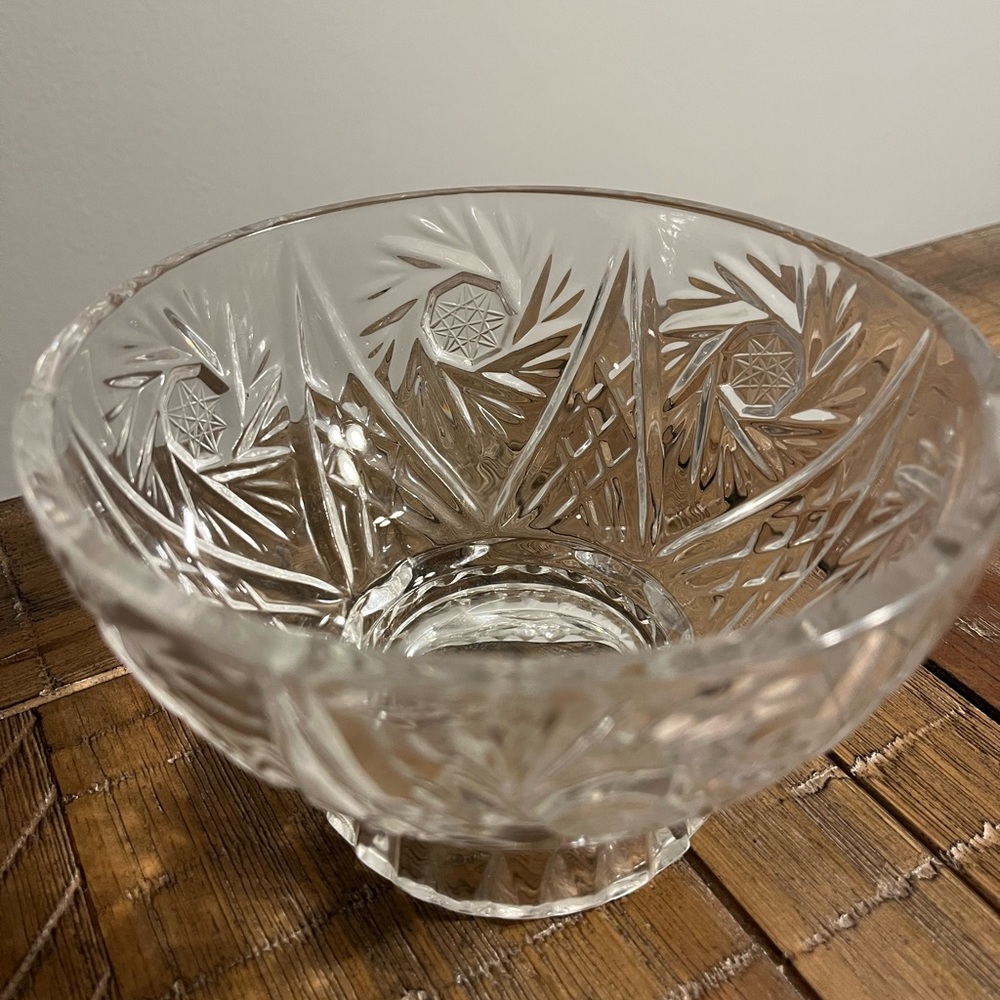 Vintage Crystal Bowl Candy Dish Footed Crystal Bowl Zajecar Yugoslavia No Lid